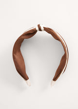 Brown and white stripe headband