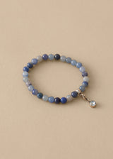 Blue glass beaded bracelet