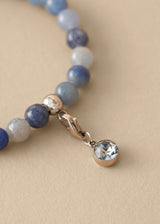 Blue glass beaded bracelet