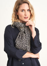 Grey leopard scarf