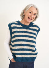 Teal stripe sleeveless sweater