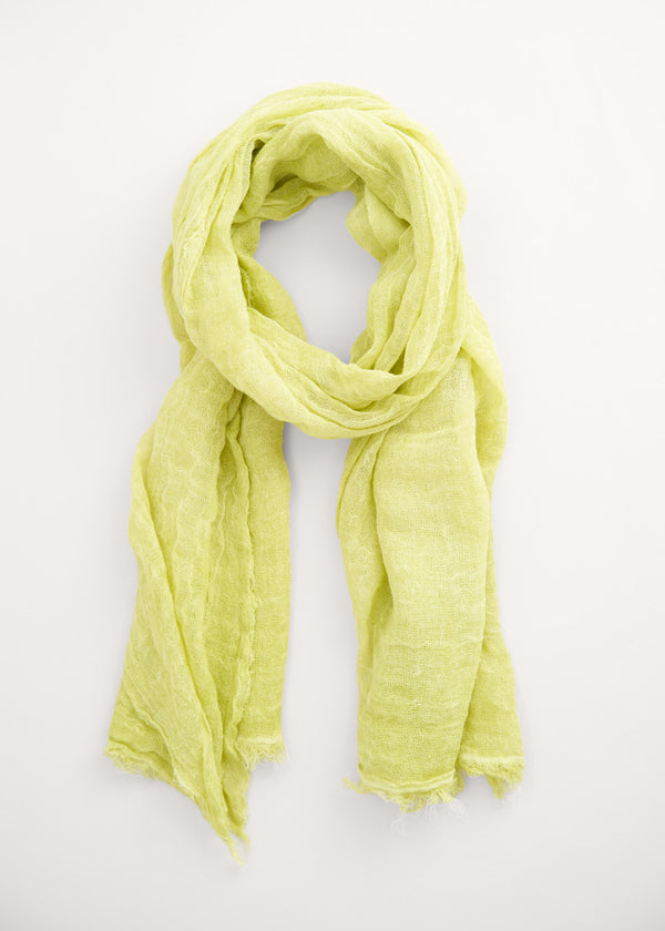 Acid yellow linen scarf