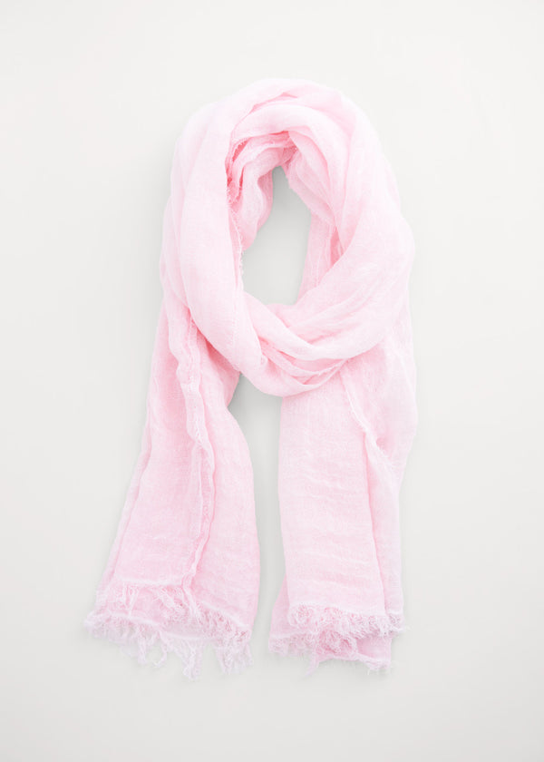 Pale pink linen scarf
