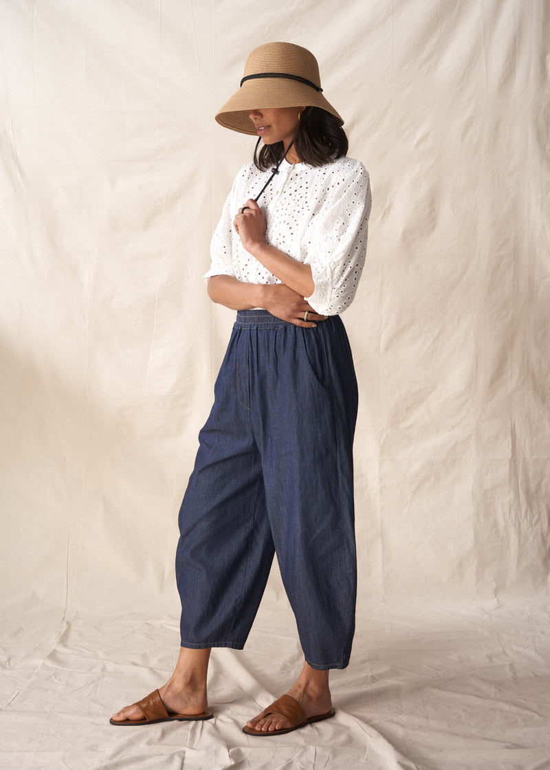 White broderie anglaise boxy shirt 