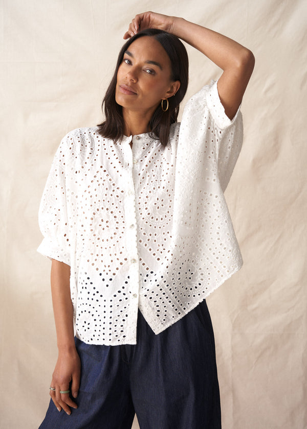 LOUELLA BRODERIE TOP