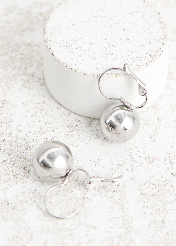 Silver ball drop earrings