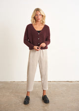 Plum diamante button cardigan 
