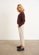 Plum diamante button cardigan 