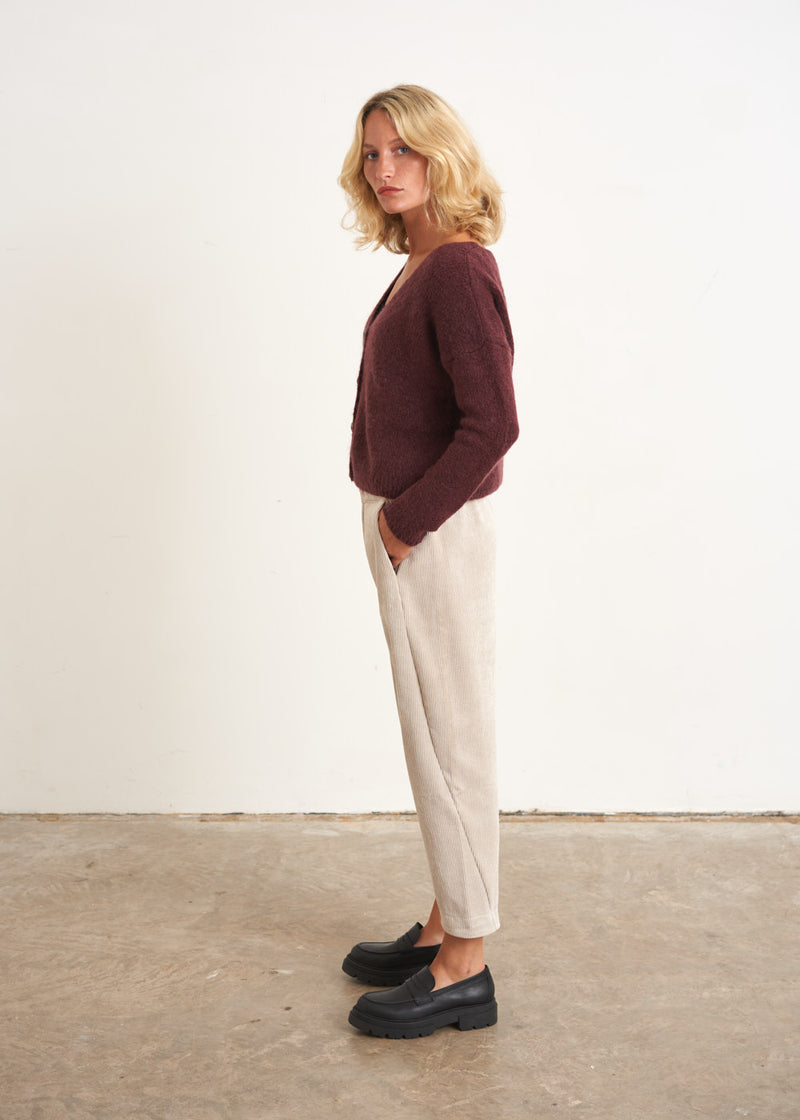 Plum diamante button cardigan 