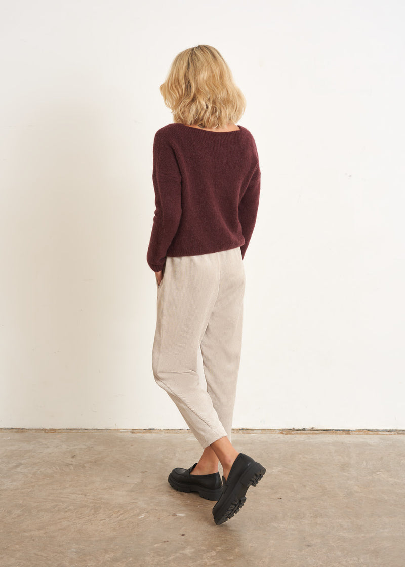 Plum diamante button cardigan 