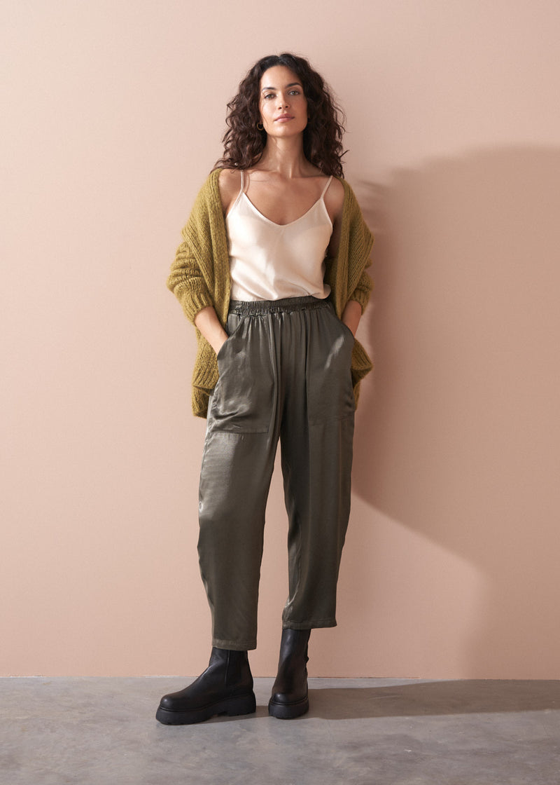 LULU SATIN CAMI - OATMEAL