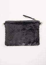 Black sequin clutch bag