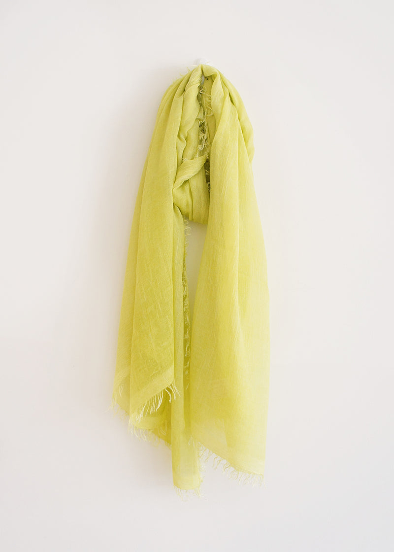 Acid yellow bamboo scarf