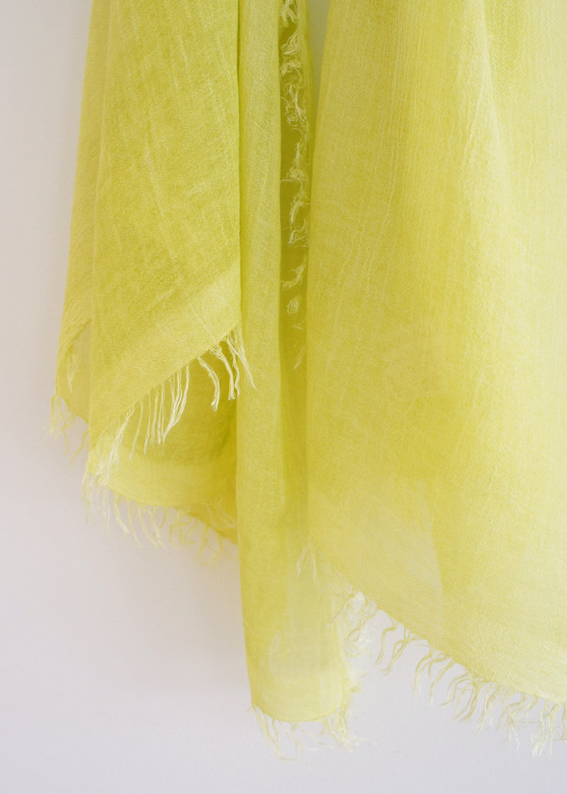 Acid yellow bamboo scarf