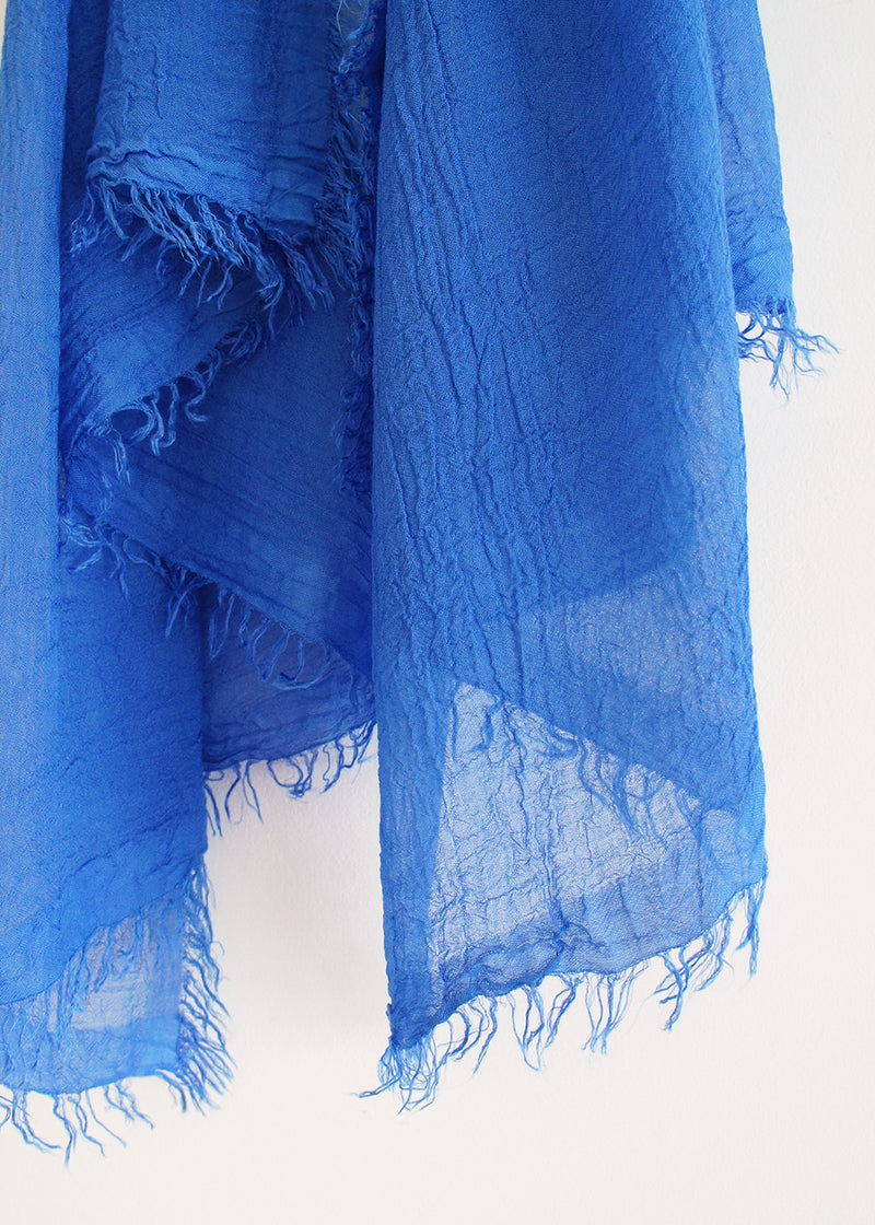 Cobalt blue bamboo scarf