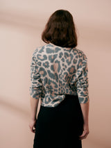 Soft brushed leopard fine knit sweater