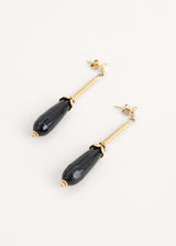Gold and black art deco drop earrings
