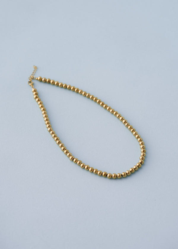 Gold ball bead necklace