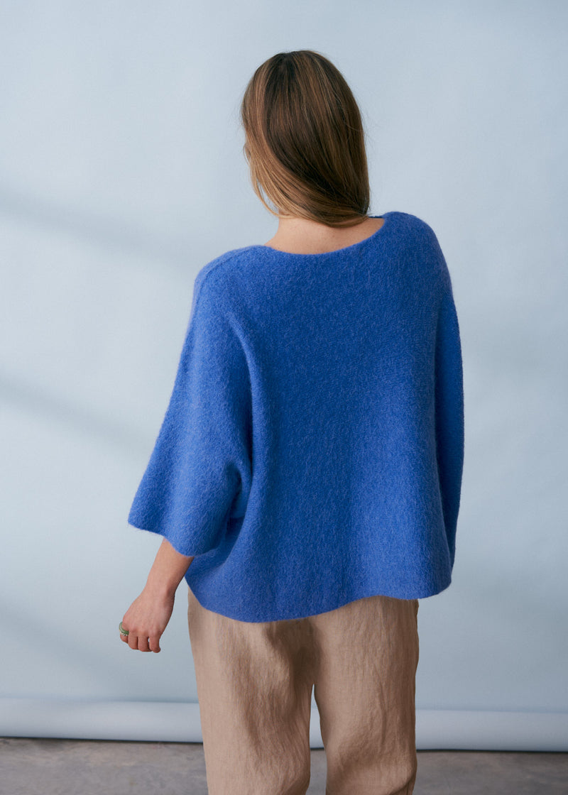 Bright blue cobalt oversized sweater