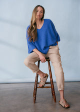 Bright blue cobalt oversized sweater