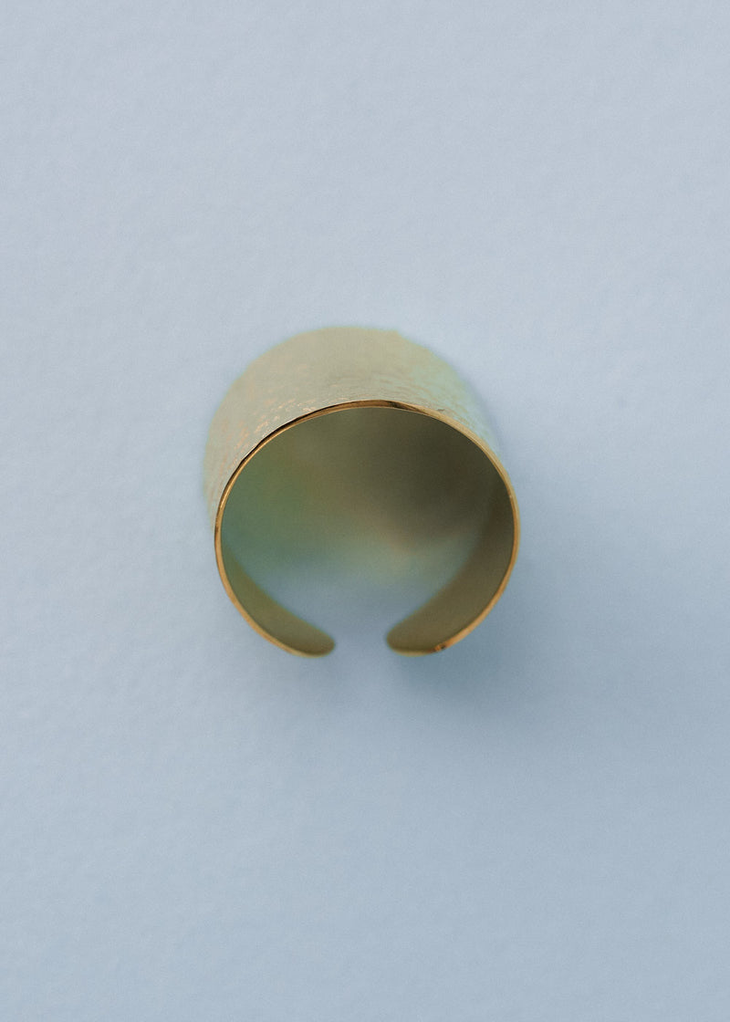 Gold chunky hammered ring