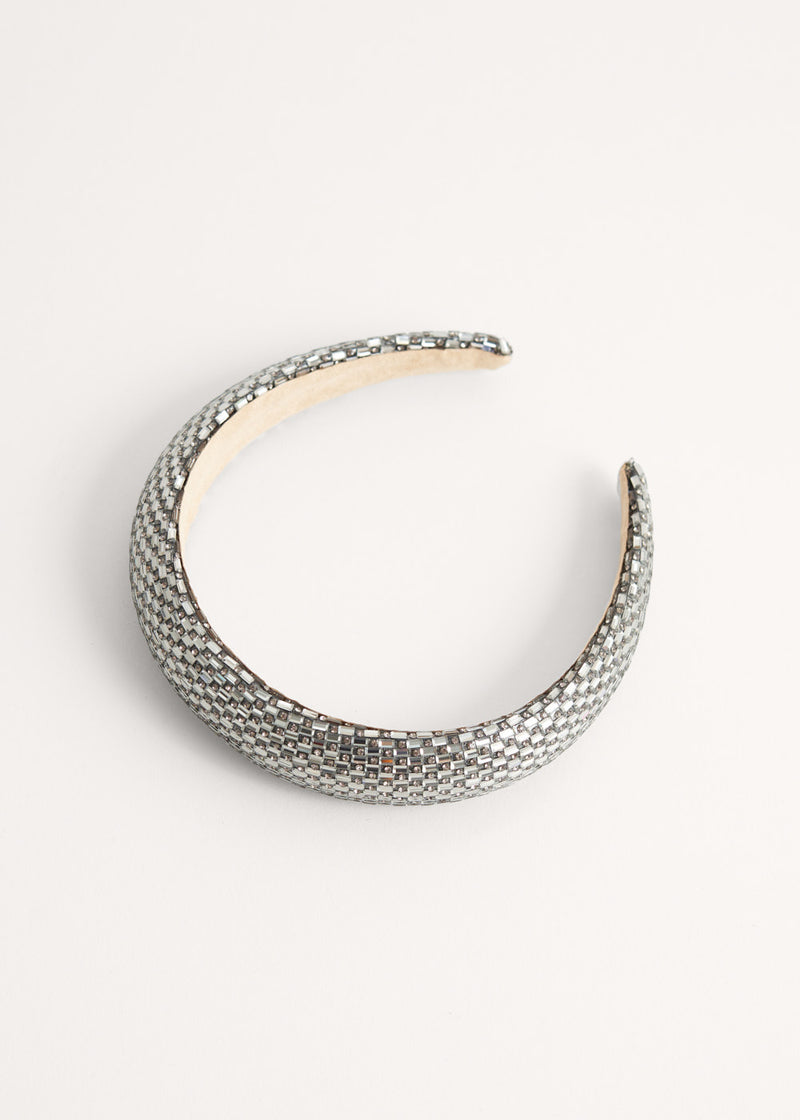 Silver reflective headband