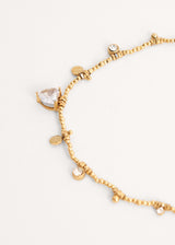 Gold chain necklace with crystals