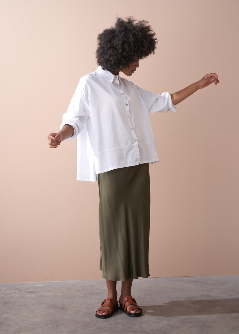 White boxy cotton shirt 
