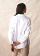 White boxy cotton shirt 