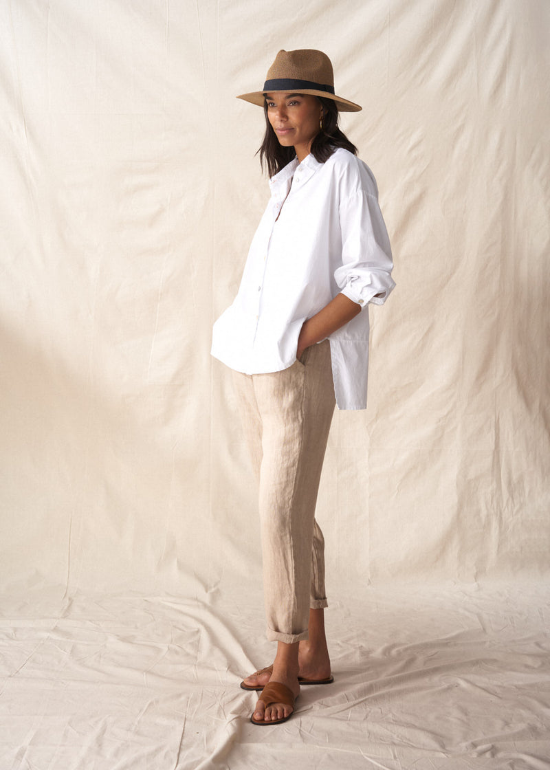 White boxy cotton shirt 