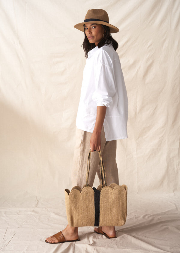 White boxy cotton shirt 