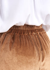 Golden brown velour trousers