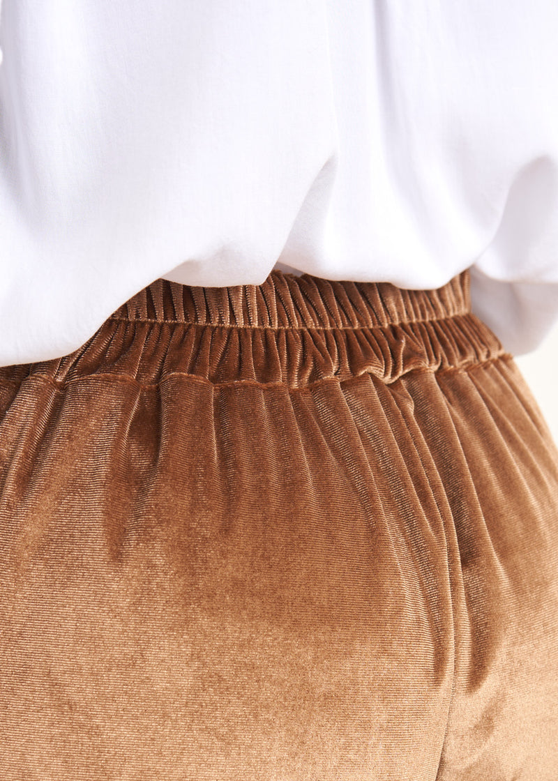 Golden brown velour trousers