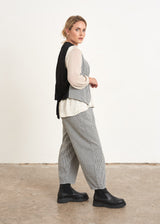 Grey and white check waistcoat