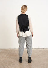 Grey and white check waistcoat