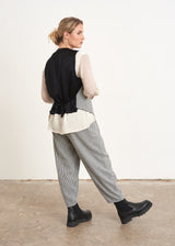 Grey and white check waistcoat