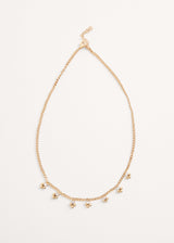 Gold crystal charm necklace