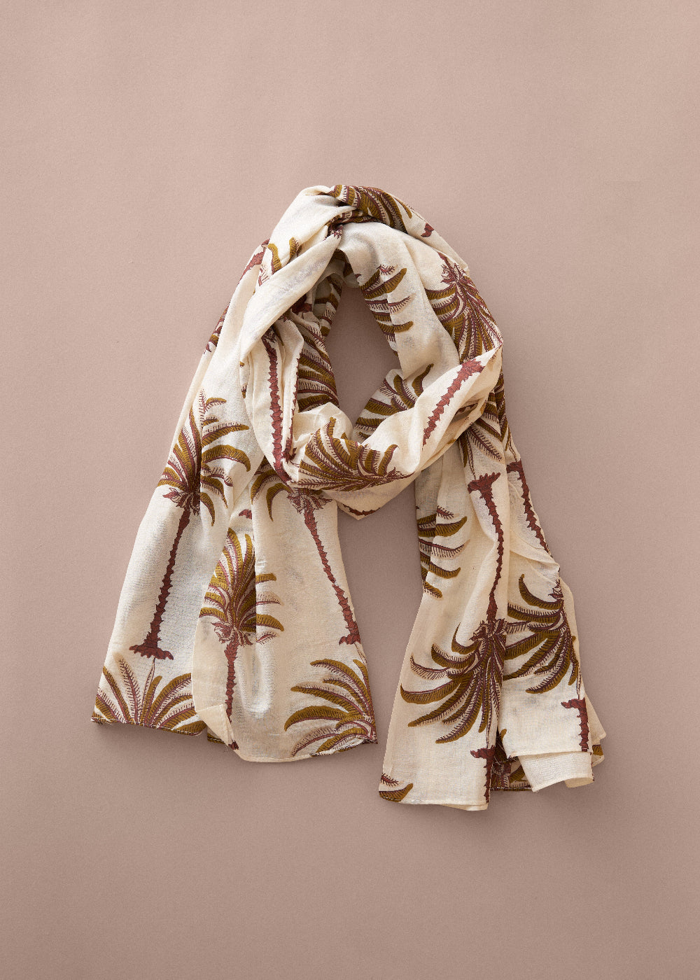 Muriel Palm Print Scarf in Blue