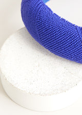Bright blue beaded headband