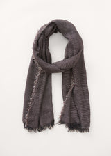 Dark brown raw hem edge scarf