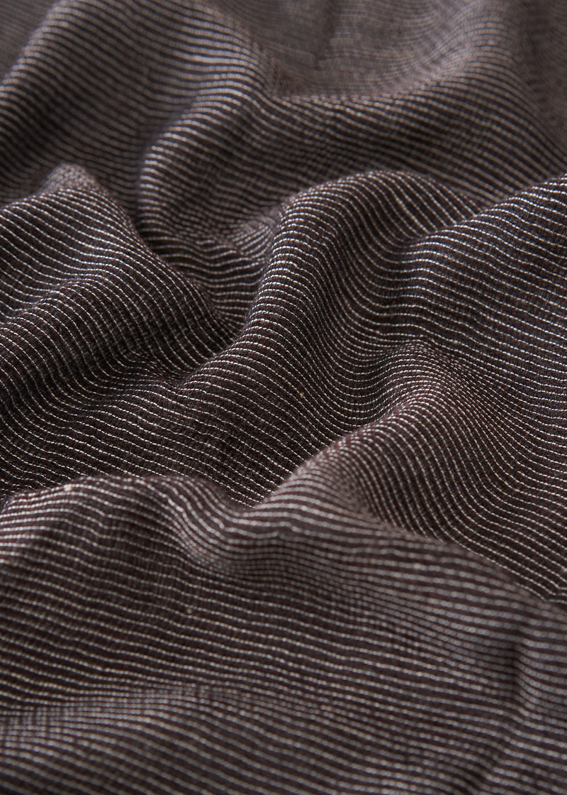 Dark brown raw hem edge scarf
