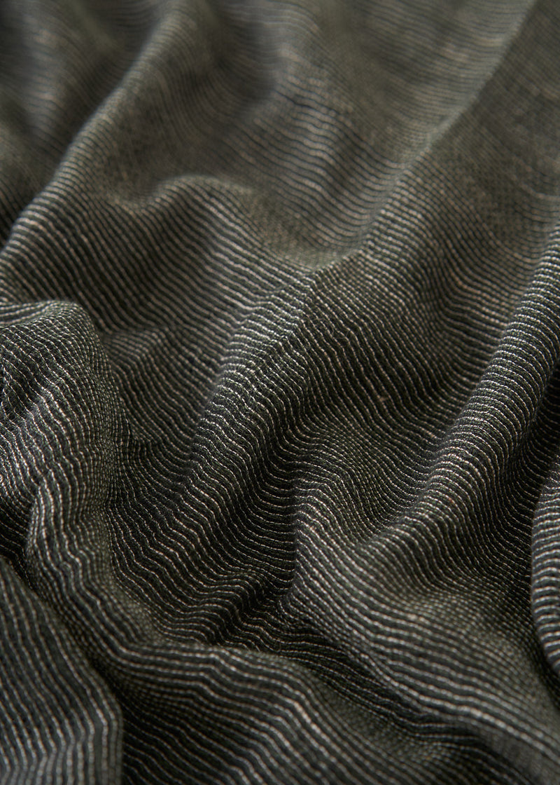 Dark green raw hem edge scarf