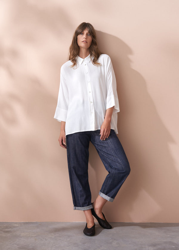 NAOMI CREPE SHIRT - WHITE