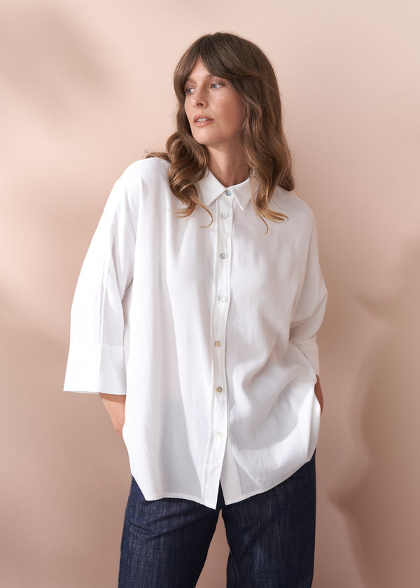 NAOMI CREPE SHIRT - WHITE