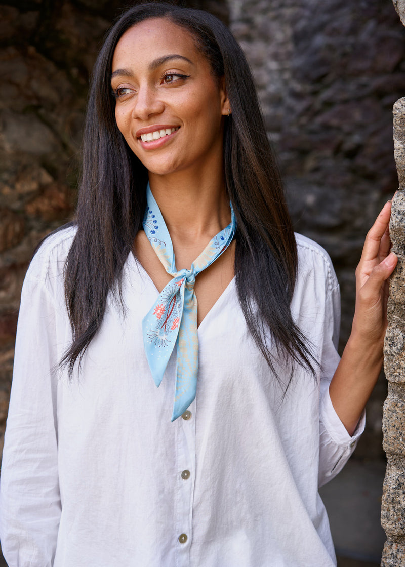 Satin shop neck scarf