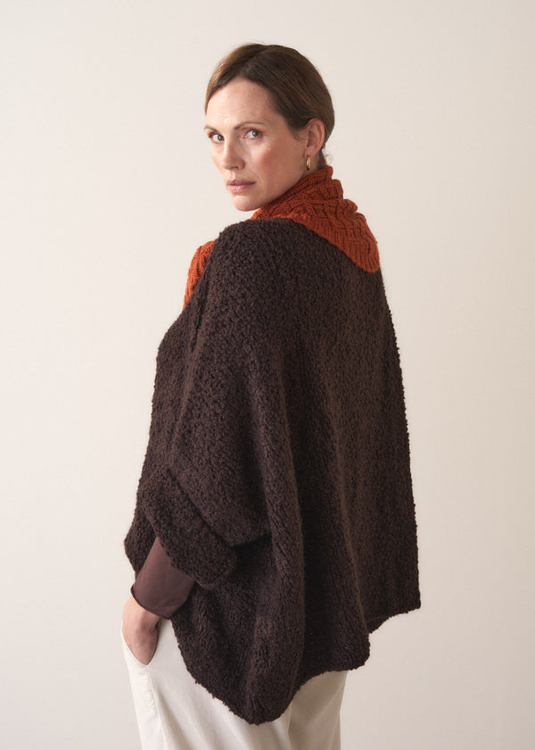 TRUDI KNIT NECKERCHIEF SCARF - TERRACOTTA