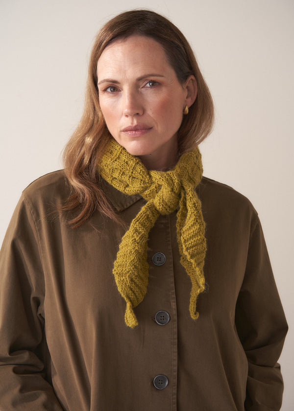 TRUDI KNIT NECKERCHIEF SCARF - OLIVE