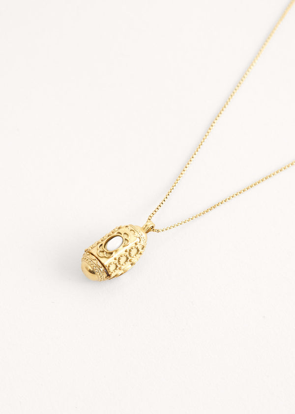 Gold box detail necklace
