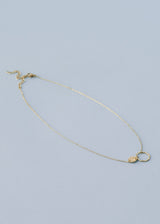Gold connected circle pendant necklace