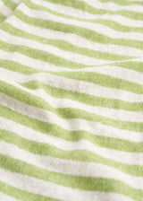 Cream and green stripe cashmere scarf